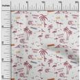 thumbnail image 2 of oneOone Cotton Cambric Pink Fabric Beach Hawai Fabric For Sewing Printed Craft Fabric By The Yard 42 Inch Wide, 2 of 4