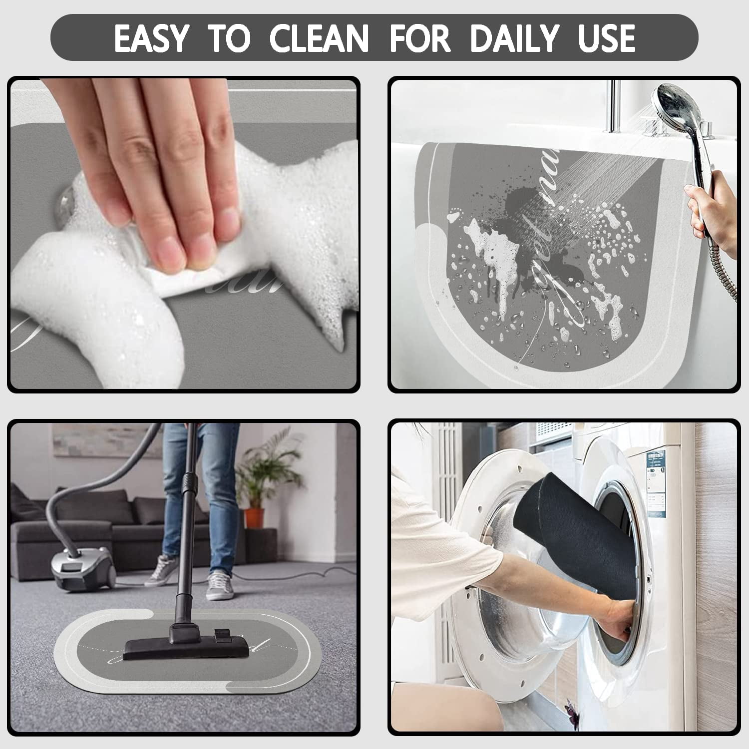 Funny Get Naked Bath Mat 17"x27" Super Water Absorbent Quick Dry Rubber Backed Washable Fun Bathroom Rugs Non Slip Bath Rugs Mats for Shower Oval Grey Bathroom Rug