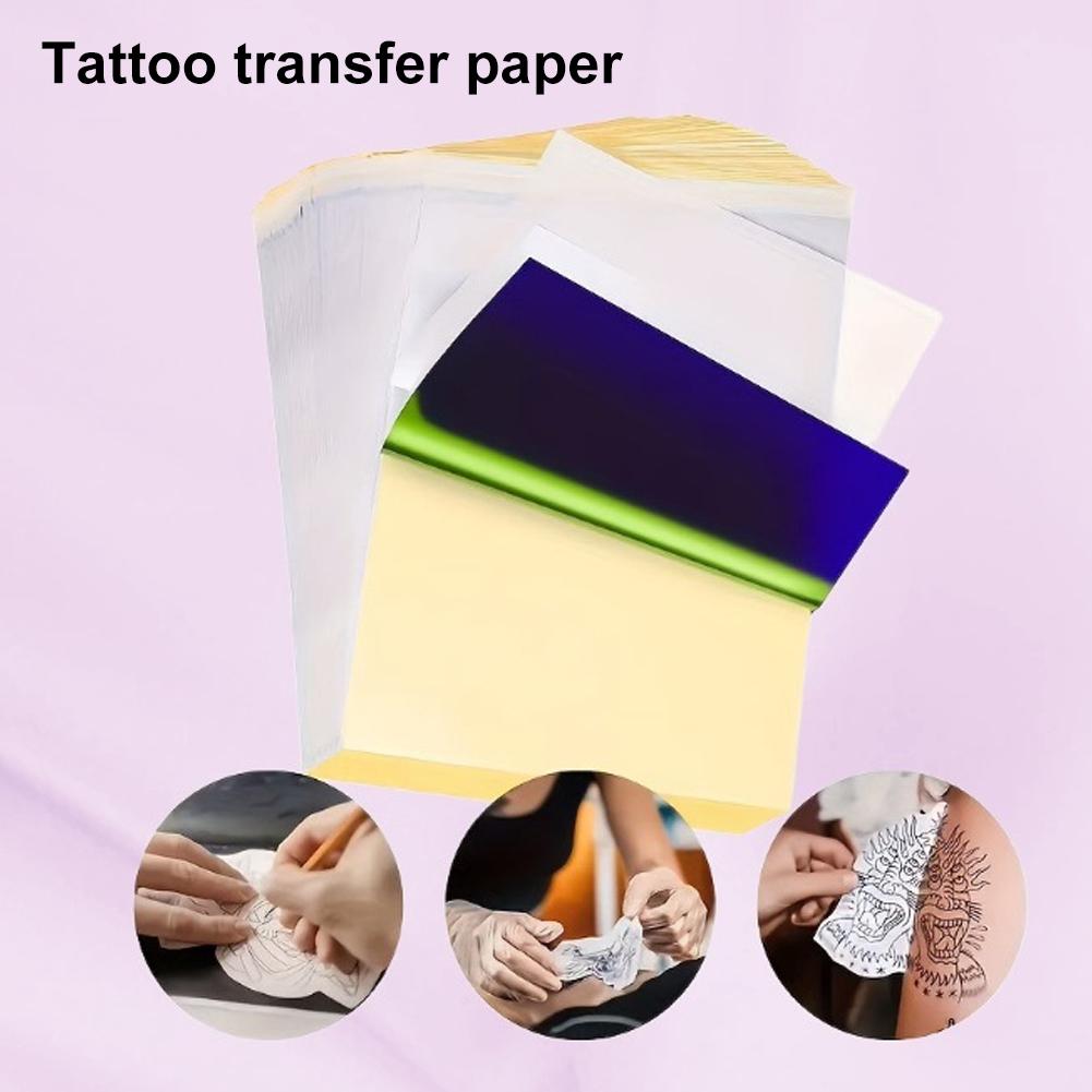 Tattoo Transfer Paper - 40 Sheets Thermal Stencil Paper for Tattoo Machine, 4 Layers High Definition Transfer Papers, DIY Tattoow Tracing Papers for Tattooing Transfering Kit Supplies