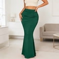 thumbnail image 2 of BUWTTER Skirts for Women High Waist Stretch Knit Pleated Elegant Bodycon Party Pure Color Green Skirt XL, 2 of 7