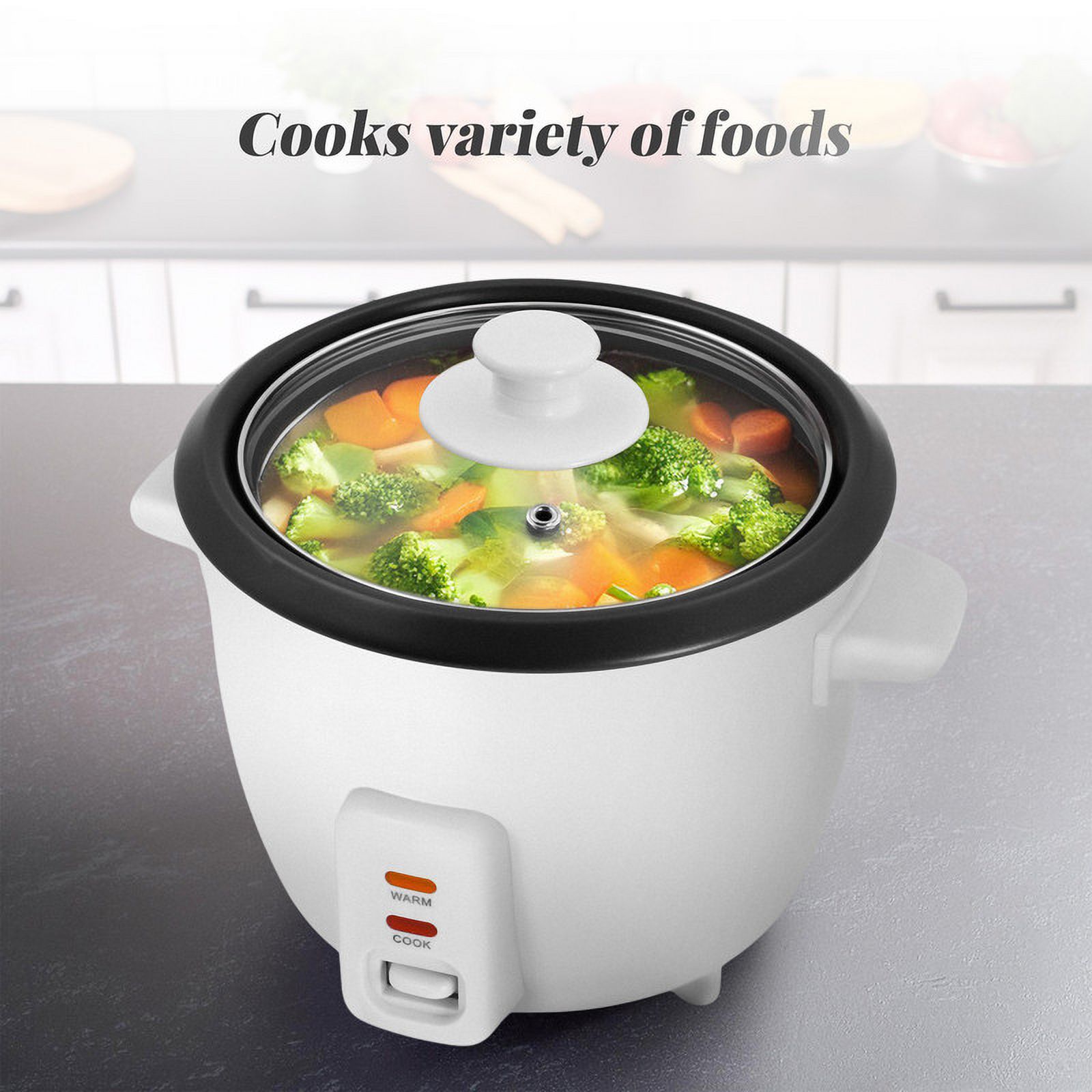 Elite Cuisine ERC500 6 Cup Non-Stick Rice Cooker with Steam Tray