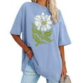 thumbnail image 2 of vigerkar Vintage Floral Shirts Women Boho Wildflowers T-Shirt Flower Graphic Tee Shirts Summer Nature Tshirts Tops Light Blue, XXL, 2 of 5
