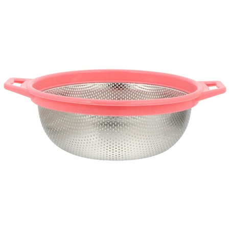 

1pc Stainless Steel Rice Washing Colander Vegetable Fruit Strainer Bowl