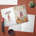 thumbnail image 3 of Happy Thanksgiving Afghan Hound with Turkey Pumpkins Autumn Vibes 5x7in Folded Greeting Card Dog Lover Single Note Card with Envelope - 12018, 3 of 5