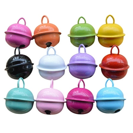 

50pcs Mixed Color 22mm Size Colorful Painted Jingle Bell Metal Round Mini Bells Jewelry Ornaments Christmas Decor Use Pendants for Party Christmas DIY Crafts Handmade Accessories