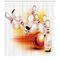 thumbnail image 3 of Ambesonne Bowling Party Shower Curtain, Falling Skittles, 69"Wx84"L, Red Yellow White, 3 of 3