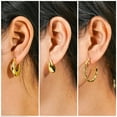 thumbnail image 2 of Aros Trenzados clásicos JeenMata para mujer en forma de lágrima y Aro huggie 3 pares, 2 of 5