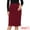 Dark Red, variant on DARING DIVA Women's Jean Back Vent Midi Length Denim Skirts XS Ginger Yellow