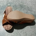 thumbnail image 4 of Viluyesy Womens Wedge Sandals, Slip On Wide Width Open Toe Summer Holiday Slide Shoes Brown, 4 of 9