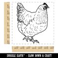 thumbnail image 2 of Plump Strutting Hen Chicken Square Rubber Stamp Stamping Scrapbooking Crafting - Medium 1.75in, 2 of 7