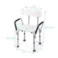 thumbnail image 2 of Costway Shower Bath Chair 6 Adjustable Height Bathtub Stool w/Removable Backrest&Armrest, 2 of 10