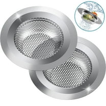 Juyafio 2PCS Kitchen Sink Strainer Drain Catches, 4.5" Stainless Steel Drain Strainer, Large Wide Rim Sink Food Catcher, Suit for Sink Stopper and Drain Stopper, Sliver