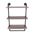 WANCQ Industrial Wall Mount Iron Pipe Shelf Hung Bracket Storage