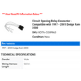 thumbnail image 2 of Circuit Opening Relay Connector - Compatible with 1997 - 2001 Dodge Ram 2500 1998 1999 2000, 2 of 2