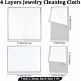 thumbnail image 2 of 2Pcs 4 Layers Jewelry Cleaning Cloth 2 Size Polishing Cloth for Sterling Silver Reusable Soft Jewelry Cleaning Cloth (Grey) Light Grey, 2 of 6