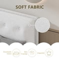 thumbnail image 3 of 4 EVER WINNER Twin Bed Frame, Twin Size Bed Frame with Headboard, Boucle Bed Frame with Removable Pillow Upholstery, No Box Spring Required, Easy Assembly, White, 3 of 6
