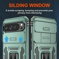 thumbnail image 2 of KOMI for Google Pixel 9 Pro XL Case with [2 Pack] HD Screen Protector + Slide Camera Cover, 360° Rotation Ring Kickstand [Military Grade] Shockproof Protective Phone Cover for Pixel 9 Pro XL, Green, 2 of 5