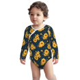 thumbnail image 2 of Xecao Blue Striped Sunflower A Print Baby unisex-baby Cotton Long-sleeve Bodysuits-6 Months, 2 of 6