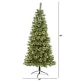thumbnail image 2 of Nearly Natural 7ft. Wisconsin Slim Snow Tip Pine Artificial Christmas Tree, Green, 2 of 6