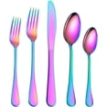thumbnail image 1 of Ensemble de Couverts 20 Pcs, Acier Inoxydable avec Plaqué Titane Coloré, Ensemble de Couverts Multicolore, Couverts, Ensemble de Couverts Arc-en-Ciel Service pour 4, 1 of 5