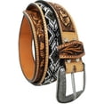 thumbnail image 3 of 29-30  Unisex 1.5" Western Floral Tooled Beaded Full-Grain Leather Belt 26RT28A, 3 of 3