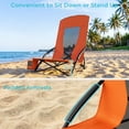 thumbnail image 5 of Pirecart 2PCS High Back Beach Chairs, Portable Low Beach Chair W/ Carry Bag & Cup Holder, 28.5″ High Mesh Back Desigh for Camping, Outdoor, Orange, 5 of 10