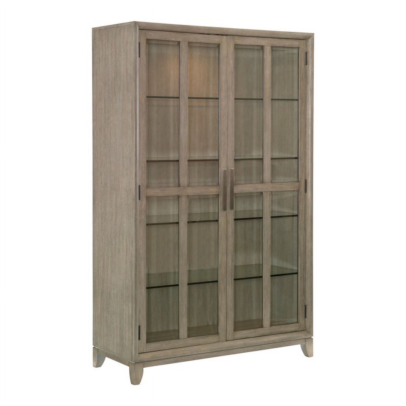 McKewen Collection Sophisticated Dining Storage with Gray Oak Finish and Nickel-Finished Metal Hardware