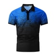 thumbnail image 4 of ZVNAΖH Men's Short Sleeve Polo Shirt, Casual Gradient Print 3 Button Collar Tops Summer Lightweight Breathable Shirts for Golf, Vacation & Everyday Use, 4 of 5