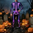thumbnail image 4 of Men's Halloween Skeleton Bodysuit, 3D Bone Print Clothes, Long Sleeve Jumpsuit, S-4XL, 4 of 5