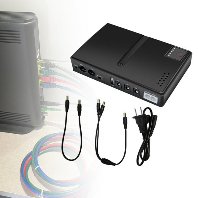 Adaptador de corriente de respaldo UPS UPS Compact Black Quiet Operations DC1018L 5V 12V 9V para de audio por cable Router Cámara de seguridad