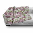thumbnail image 2 of Floral Soft Flannel Fleece Throw Blanket, Watercolor Style Blush Toned Flowers and Leaves Bouquet Spring Design Print, Cozy Plush for Indoor and Outdoor Use, 60" x 80", White Multicolor, by Ambesonne, 2 of 5