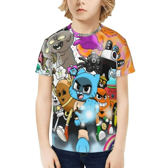 The Amazing World Of Gumball Shirt Kids 3D Printing Cartoon T Shirts Crewneck Short Sleeve Shirts Tee Gifts for Boys and Girls