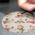 thumbnail image 4 of Christmas Cartoon Snowman Round Carpet Circle Rug Outdoor Patio Area Rug Washable Large Area Rugs Hallway Room Decor Fitness Mats, 4 of 8
