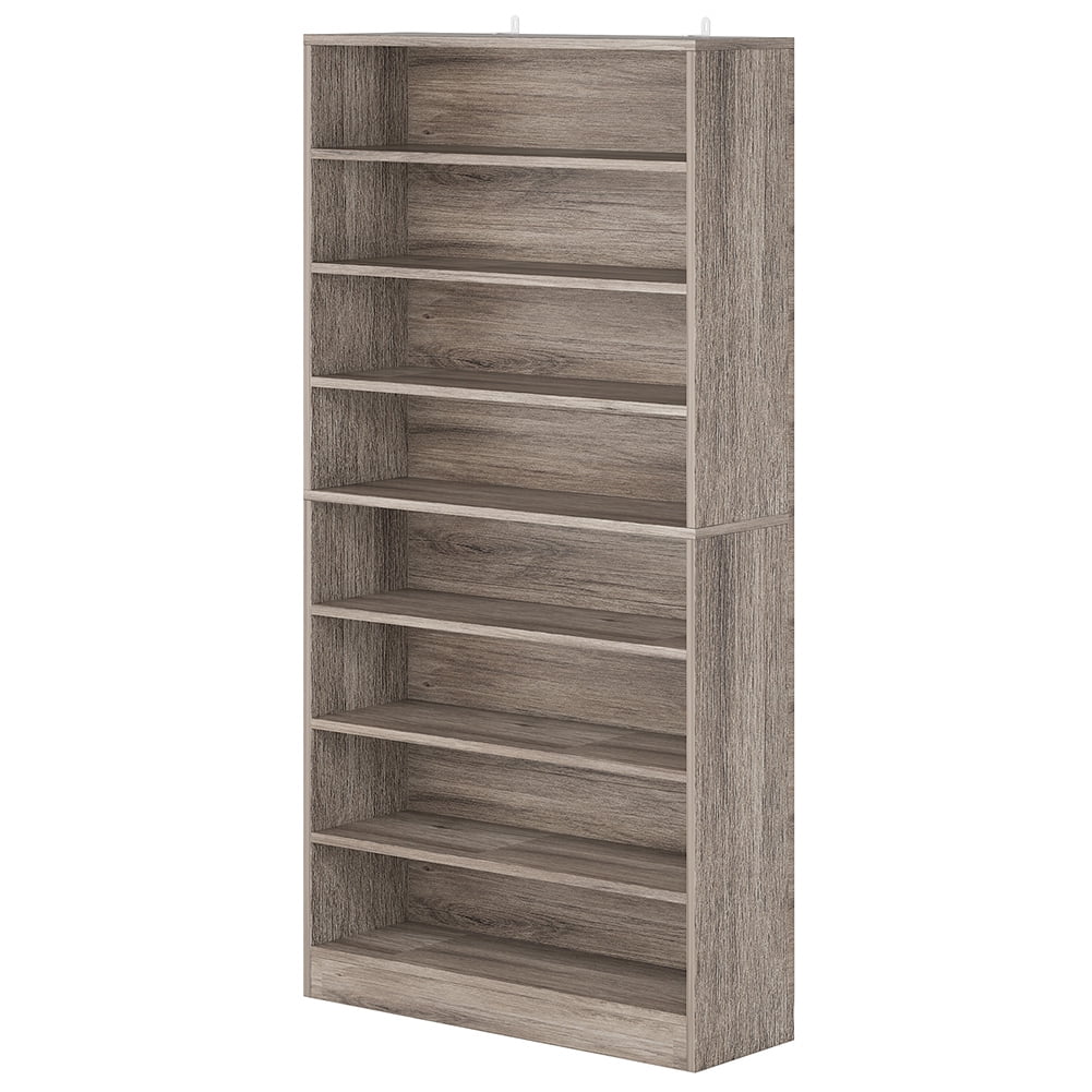 Hommoo Modern Wood Freestanding Shoe Cabinet, 8 Tiers 40-45 Pairs Shoe Storage Rack Organizer for Entryway, Gray