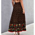 thumbnail image 4 of Falda de cintura alta, falda de cintura alta con flores, faldas florales, falda larga elegante para mujer, instalación sin esfuerzo, 4 of 6