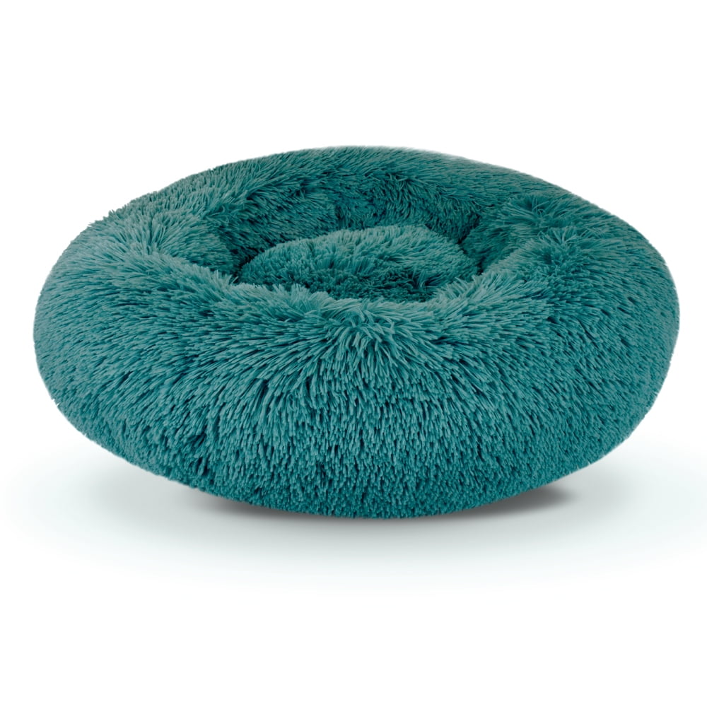 Precious Tails Super Lux Shaggy Fur Donut Bolster Pet Bed - Small ...