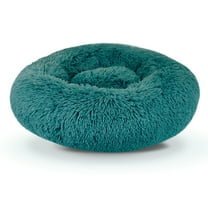 Precious Tails Super Luxe Shaggy Faux Fur Donut Bolster Dog Cat Bed - Medium