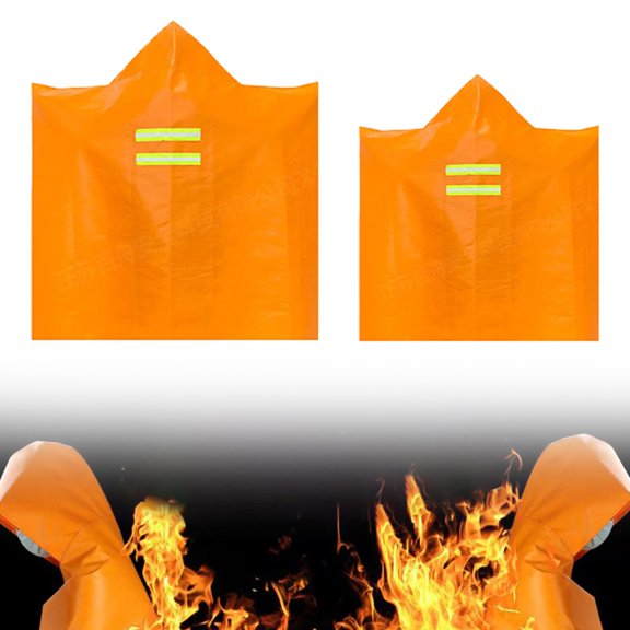 1 Silicone Fire Blanket Fireproof Cloak Fire Escape Cloak Extra Big Fireproof Fiber Cape Emergency Used as A Fire Blanket Head Fire Escape Suit for Household Home Blanket