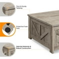 thumbnail image 4 of Yaheetech Farmhouse Square Lift Top Coffee Table with Hidden Compartments, Gray, 4 of 7
