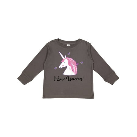 

Inktastic Unicorn Girls Cute Fantasy Girls Long Sleeve Toddler T-Shirt