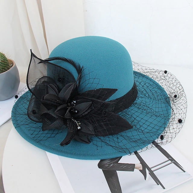 Chapeau Melon Petit pour Femme, Automne et Hiver, Fleurs, Rond, Décontracté, Style Bassin de Pêcheur
