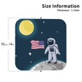 thumbnail image 2 of Yiaed Astronaut With USA Flag Print Leather Coasters for Drinks - Cup Coasters Coffee Table Kitchen Table Bar, Home & Office Gifts Handmade Drink Coasters-Square, 2 of 6