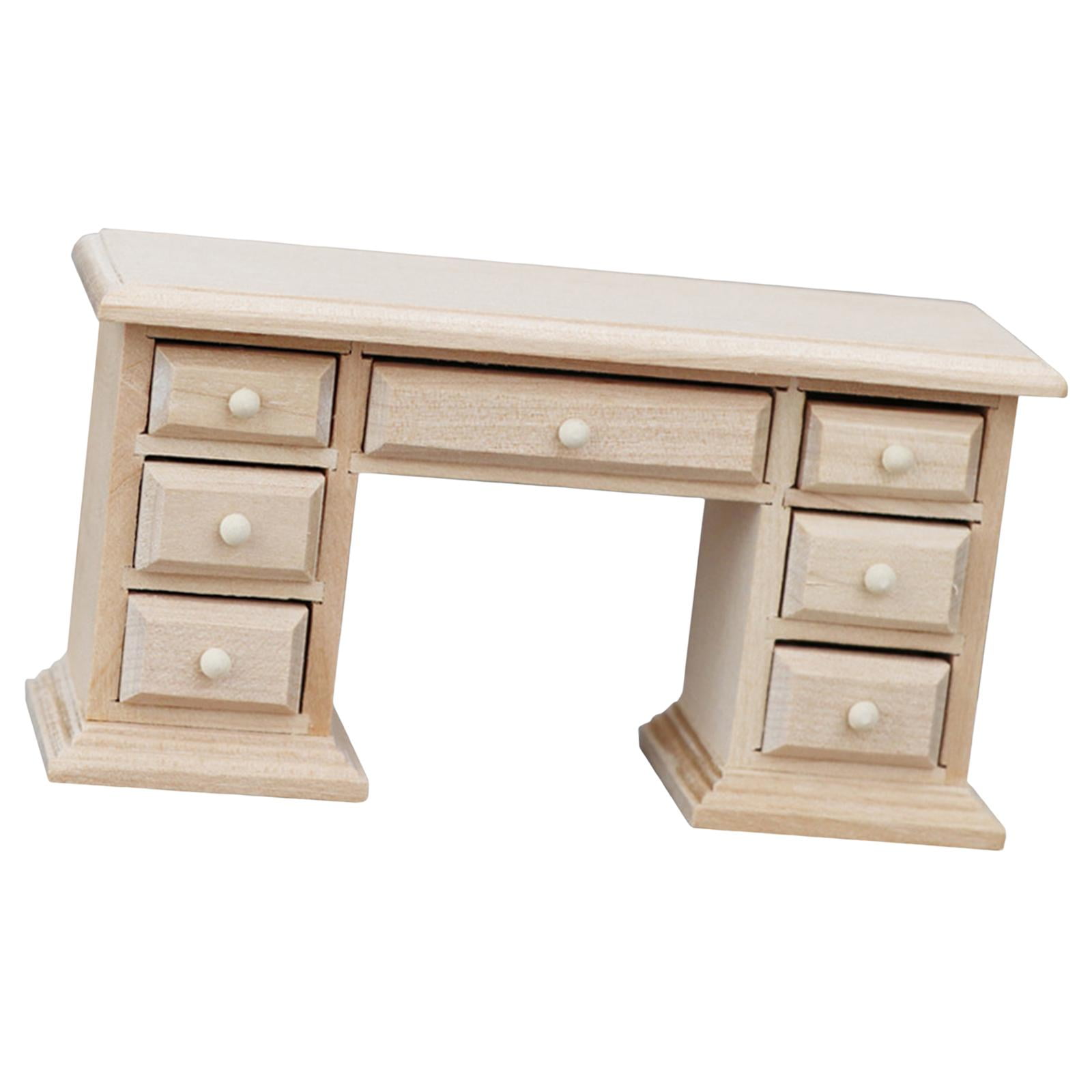 Rushawy 1:12 Dollhouse Computer Desk Office Desk for Landscape Decorations