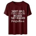 thumbnail image 3 of Mrat Blouses & Chemises à Manches Courtes Col Rond Hauts BOutique pour Femmes Hauts de Travail pour Dames Blouse à Manches Courtes Imprimé Lettre T-Shirt Hauts Blouses à Manches Courtes pour Femmes, 3 of 6