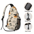 thumbnail image 3 of Sling Backpack,Halloween Black Cats and Pumpkins Sling Bag with Water Bottle Holder,Waterproof Sling Bag for Men/Women with Headphone Jack for Hiking,Travel, 3 of 6