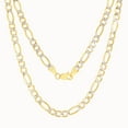 thumbnail image 5 of Nuragold 14k Real Yellow Gold Figaro Link 4.5mm Diamond Cut Two Tone Pave Chain Necklace (16"-30") Italian Jewelry for Men & Women, 5 of 9
