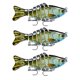 thumbnail image 1 of Soidarity Paquete de 3 señuelos de pesca de plástico de agua salada cebo falso atracción al aire libre Swimbaits artificiales Crankbait accesorio 10cm Pescar tipo 9 Soidarity OD023723-09, 1 of 6