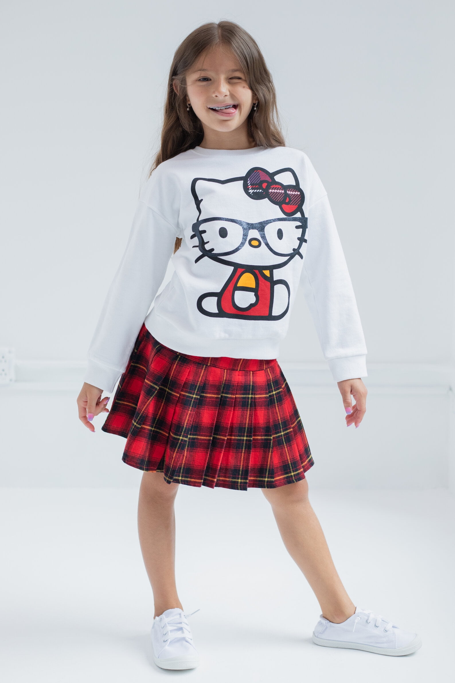 Pull Hello Kitty Club De Ski - Blanc/Rose/Bleu - Taille L - Neuf Avec étiquettes