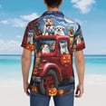 thumbnail image 4 of Yiaed Halloween Pets Pumpkins Print Hawaiian Shirt for Men Short Sleeve Button Down Shirts Beach Shirts for Men,Medium, 4 of 7