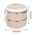 thumbnail image 6 of KCEHTA 1400ml Bento Lunch Box, Stainless Steel Double Layer Lunch Box, Reusable Meal Prep Containers, Portable Leakproof Lunch Box Container for Back to School Work Travel, 6 of 6
